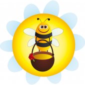 Adesivo Murale bambino ape miele