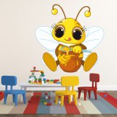 Adesivo Murale bambino ape miele