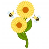Adesivo Murale bambino fiori api