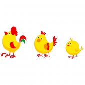 Adesivo Murale bambino gallo gallina pulcino