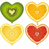 Adesivo Murale cuore frutta