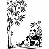 Adesivo Murale panda bambù
