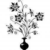 Adesivo Murale vaso fiore