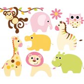 Kit Adesivo Murale bambini 8 animali