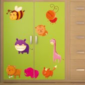 Kit Adesivo Murale bambini animali e insetti
