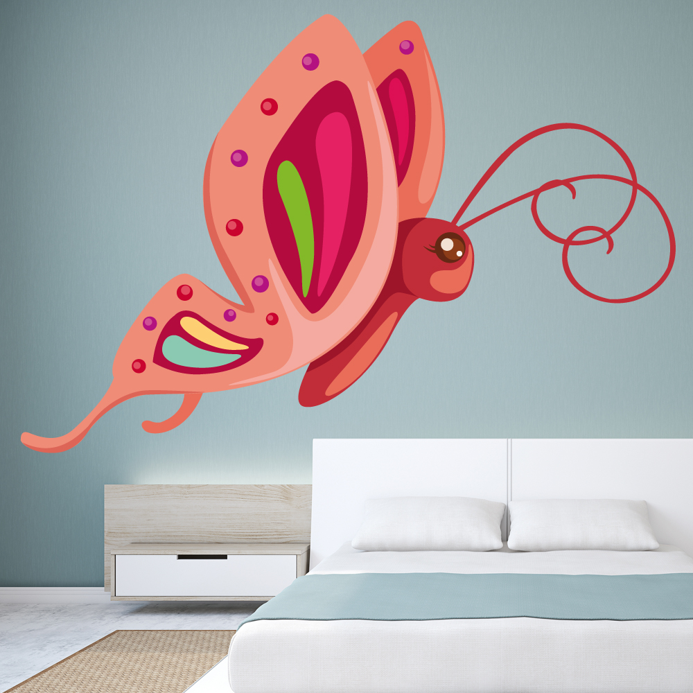 Wandtattoo-Loft Adesivi Murali Farfalle 13 Pezzi, Rosa, 49 Colori Disponibili, Decorazione Parete Autoadesiva