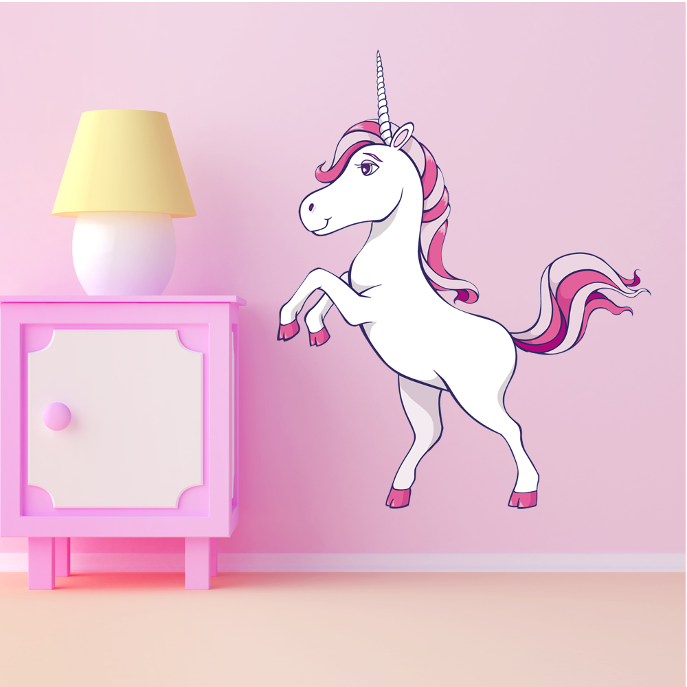 Adesivo Murale Kiwistar Con Unicorno - Rimovibile - 6 Misure Disponibili