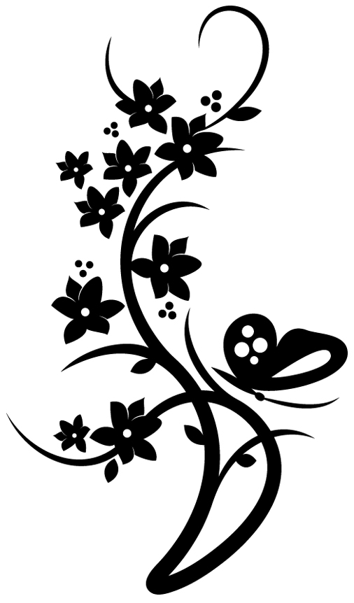 Adesivi Murali Lettera E Nome Bambina Con Fiori E Farfalle - Wall Stickers In Vinile Lucido HD 20 Cm