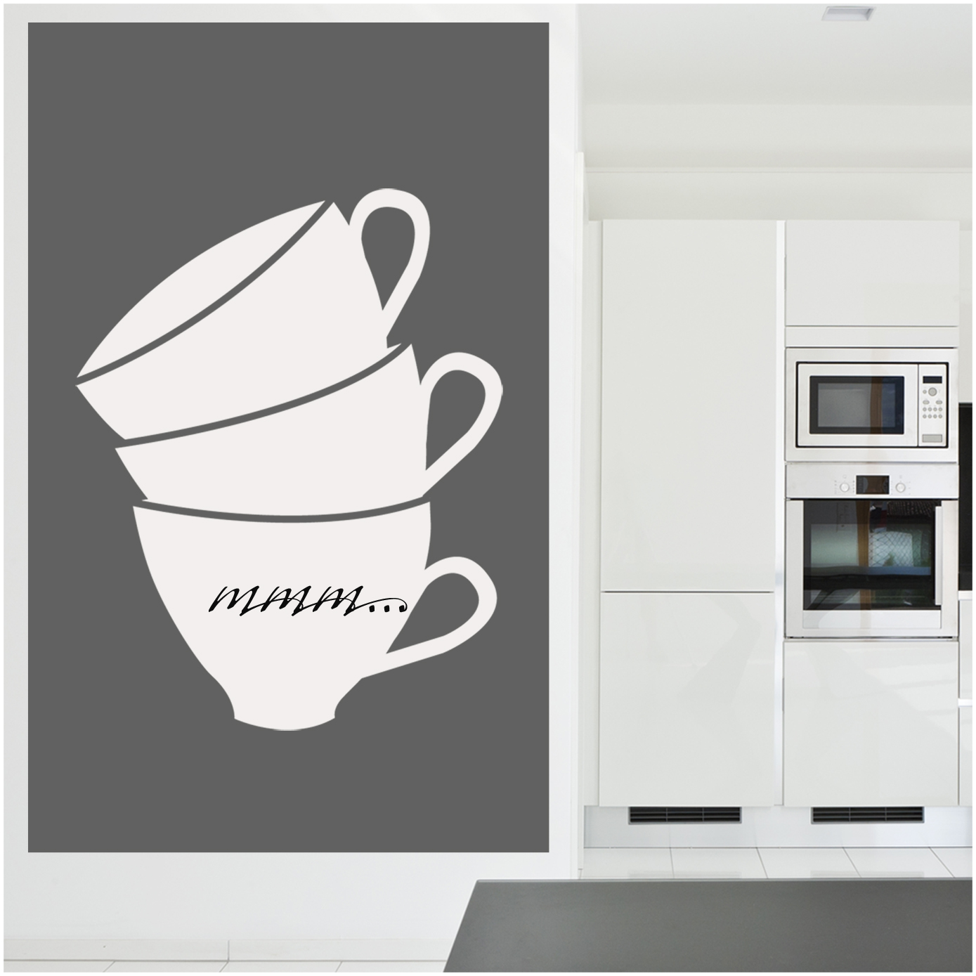 Adesivo Murale Kiwistar Caffè N. 3 | Sticker Da Parete 96x77 Cm | Rimovibile Per Soggiorno E Cucina