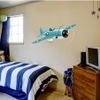 Adesivo Murale bambino aereo blu