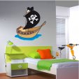 Adesivo Murale bambino barca pirata