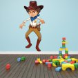 Adesivo Murale bambino cowboy