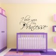 Adesivo Murale 'I love you princesse'