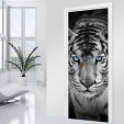 Adesivo per porte Tigre black & white