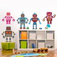 Kit Adesivo Murale bambini 5 robot