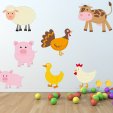 Kit Adesivo Murale bambini animali della fattoria