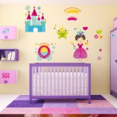 Adesivo Murale bambino accessori principessa