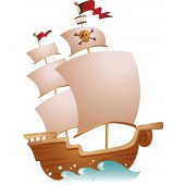 Adesivo Murale bambino barca pirata