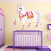 Adesivo Murale bambino cavallo principesco