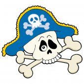 Adesivo Murale bambino cranio pirata