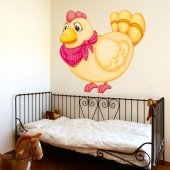 Adesivo Murale bambino gallina