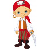 Adesivo Murale bambino giovane pirata