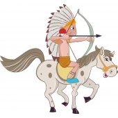 Adesivo Murale bambino indiano a cavallo
