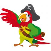 Adesivo Murale bambino pappagallo pirata