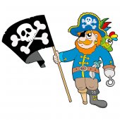 Adesivo Murale bambino pirata bandiera