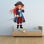 Adesivo Murale bambino ragazza pirata