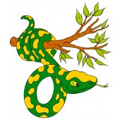 Adesivo Murale bambino ramo serpente