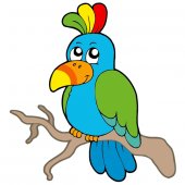Adesivo Murale bambino uccello colorato