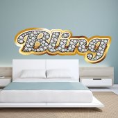 Adesivo Murale bling gold strass