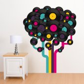 Adesivo Murale  disco vinile