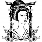 Adesivo Murale Geisha
