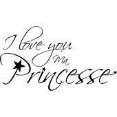 Adesivo Murale 'I love you princesse'