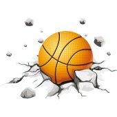 Adesivo Murale pallone da pallacanestro