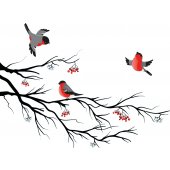 Adesivo Murale ramo uccelli