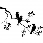 Adesivo Murale ramo uccelli