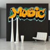 Adesivo Murale Street Art musica