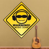 Adesivo Murale warning musica