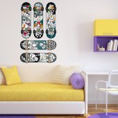 Kit Adesivo Murale   5 skateboard
