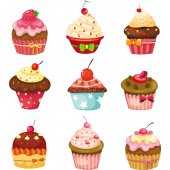 Kit Adesivo Murale   9 cupcake