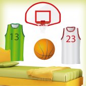Kit Adesivo Murale   accessori pallacanestro
