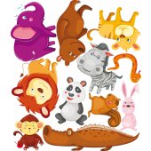 Kit Adesivo Murale bambini 11 animali