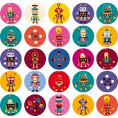 Kit Adesivo Murale bambini 25 robot