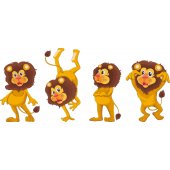 Kit Adesivo Murale bambini 4 leoni