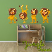 Kit Adesivo Murale bambini 4 leoni