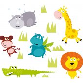 Kit Adesivo Murale bambini 5 animali