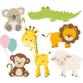 Kit Adesivo Murale bambini 6 animali